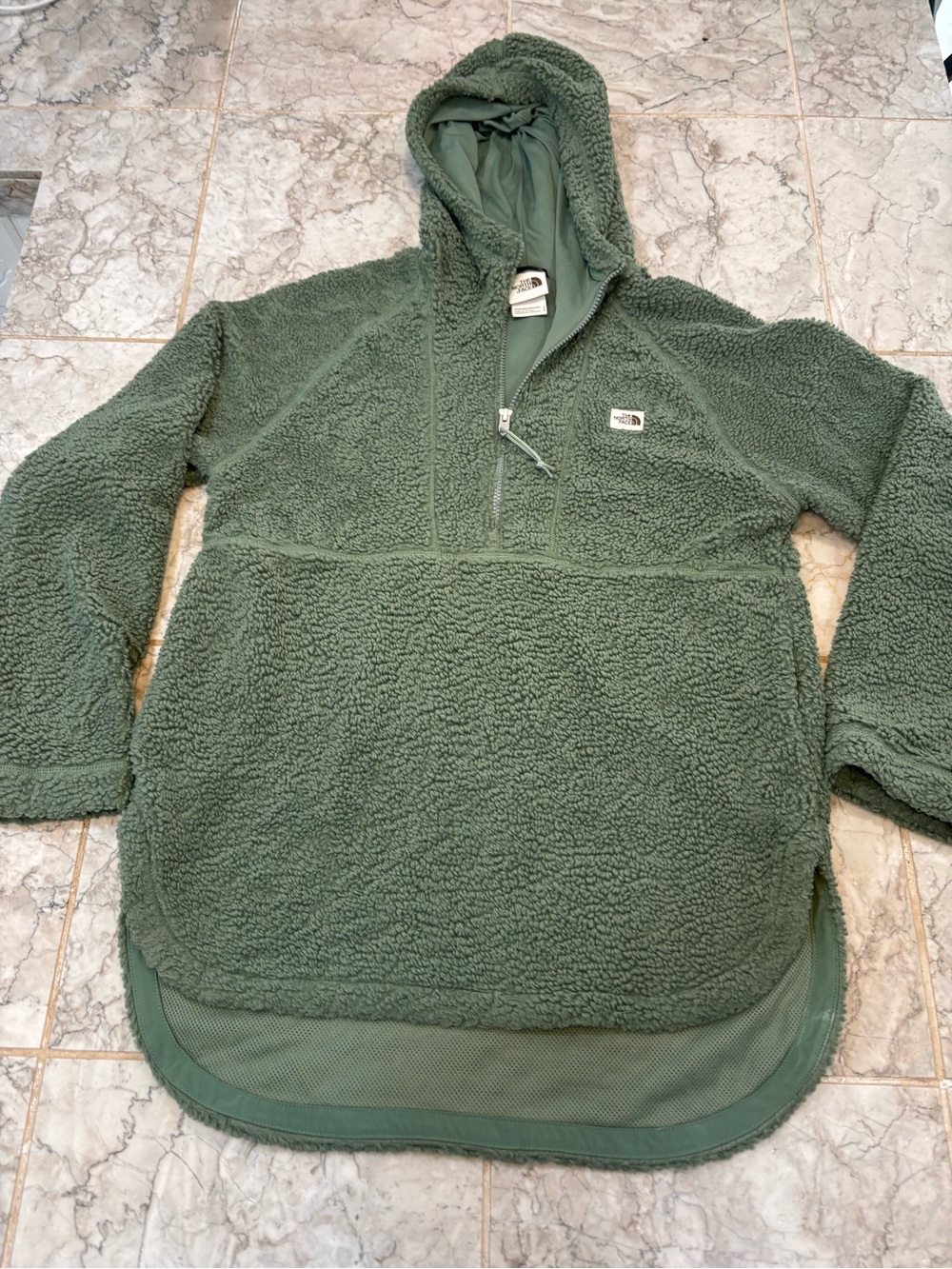 The North Face Quarter Zip Hoodie Pull Over Sherpa Fleece Women Size Small